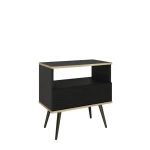 Szafka nocna Oro S54 MDF Czarna Czarne nóżki