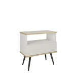 Szafka nocna Oro S54 MDF Biała Czarne nóżki