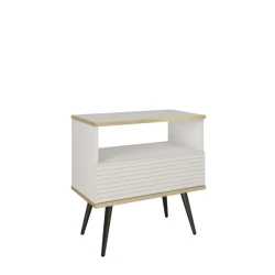 Szafka nocna Oro S54 MDF Biała Czarne nóżki
