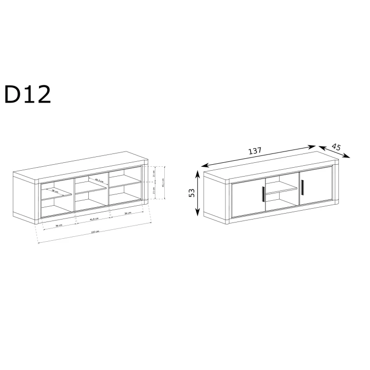 Rysunek techniczny RTV Dallas D-12 Sonoma – wymiary