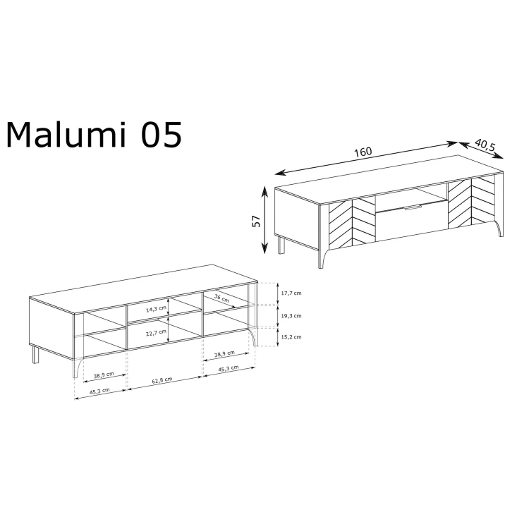 Rysunek techniczny RTV Malumi MM-5 Cashmere – wymiary