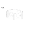 Rysunek techniczny Ława Natural N19 Ribbeck – wymiary