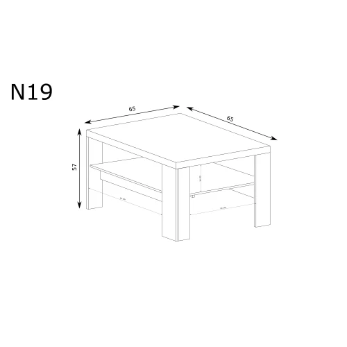 Rysunek techniczny Ława Natural N19 Ribbeck – wymiary