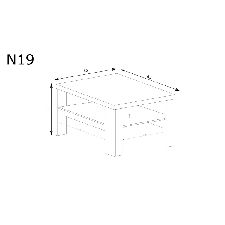 Rysunek techniczny Ława Natural N19 Ribbeck – wymiary
