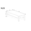 Rysunek techniczny Ława Natural N20 Ribbeck – wymiary