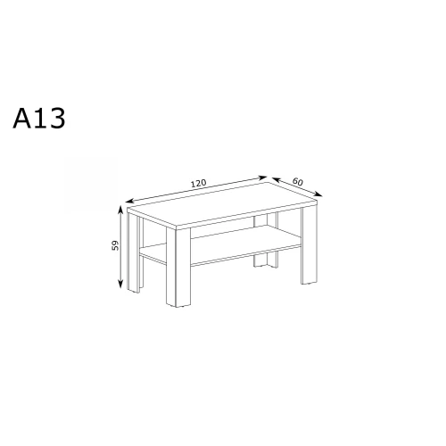 Rysunek techniczny Ława Antica New AN-13 Kraft Złoty – wymiary