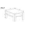 Rysunek techniczny Ława Mediolan M-17 Hikora – wymiary