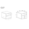 Rysunek techniczny Stolik Nocny Cali C-17 Artisan – wymiary