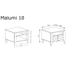Rysunek techniczny Stolik Nocny Malumi MM-10 Cashmere – wymiary