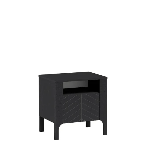 Stolik Nocny Malumi MM-10 Czarny Painflow – widok frontalny studio