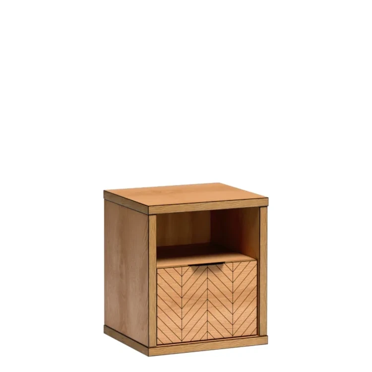 Stolik Nocny Fonti F-13 Caramel Oak – widok frontalny studio