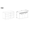 Rysunek techniczny Komoda Natural N8 Ribbeck – wymiary