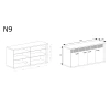 Rysunek techniczny Komoda Natural N9 Ribbeck – wymiary
