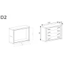 Rysunek techniczny Komoda Dallas D-2 Dąb Truflowy – wymiary