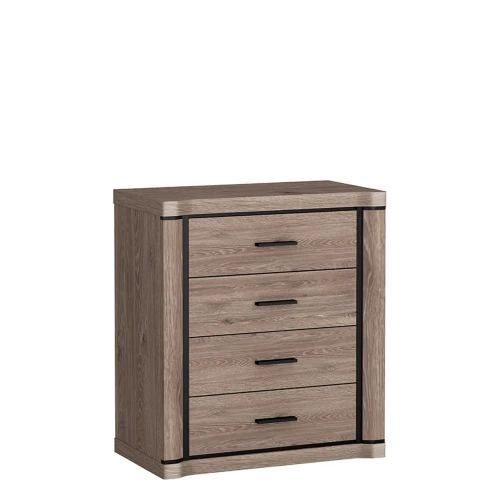 Komoda Dallas D-4 Dąb Truflowy – widok frontalny studio