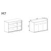 Rysunek techniczny Komoda Mediolan M-7 Hikora – wymiary