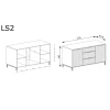 Rysunek techniczny Komoda Linka Styles LS-2 Cashmere 18 – wymiary