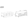 Rysunek techniczny Komoda Linka Styles LS-3 Cashmere 18 – wymiary