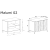 Rysunek techniczny Komoda Malumi MM-2 Czarny Painflow – wymiary