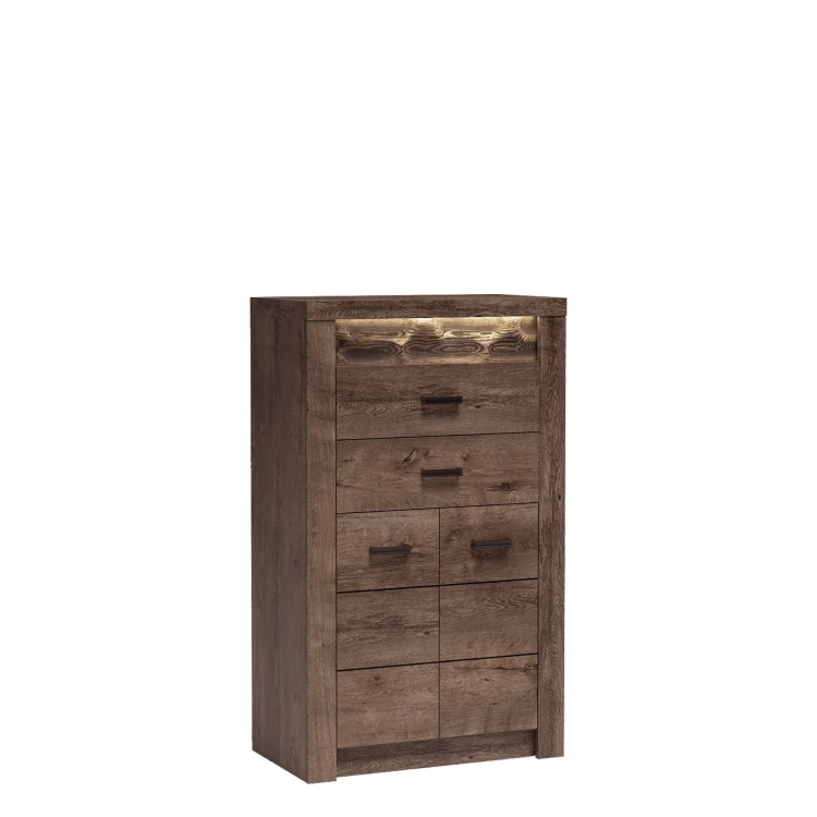 Komoda Indianapolis I-6 Jesion Ciemny – widok frontalny studio