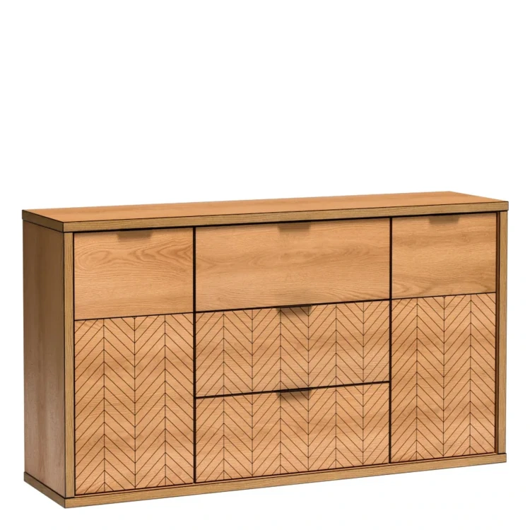 Komoda Fonti F-3 Caramel Oak – widok frontalny studio