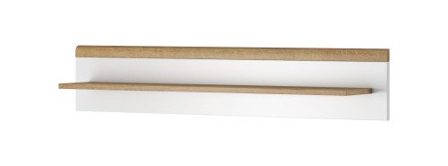 Półka wisząca Primo P107 w kolorze białym i dąb riviera, szerokość 107 cm, styl skandynawski