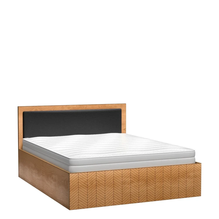 Łóżko Fonti F-12 Caramel Oak – widok frontalny studio