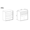 Rysunek techniczny Komoda-Witryna Mediolan M-5 Hikora – wymiary