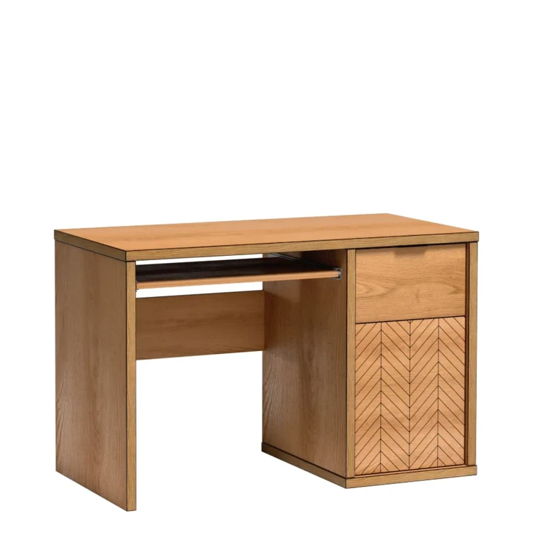 Biurko Fonti F-14 Caramel Oak – widok frontalny studio