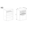 Rysunek techniczny Witryna Natural N5 Ribbeck – wymiary