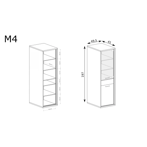 Rysunek techniczny Witryna Mediolan M-4 Hikora – wymiary