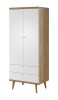Szafa skandynawska Primo PSZ80 dąb riviera ujęcie pod kątem, wysokość 197 cm i głębokość 56 cm