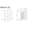 Rysunek techniczny Witryna Malumi MM-3 Cashmere – wymiary