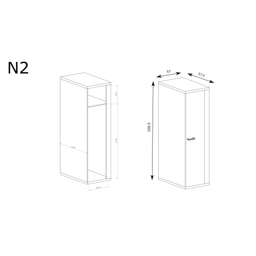 Rysunek techniczny Szafa Natural N2 Ribbeck – wymiary