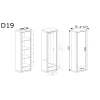 Rysunek techniczny Szafa Dallas D-19 Dąb Truflowy – wymiary