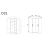 Rysunek techniczny Szafa Dallas D-21 Dąb Truflowy – wymiary