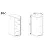 Rysunek techniczny Szafa Mediolan M-2 Hikora – wymiary