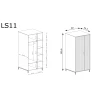 Rysunek techniczny Szafa Linka Styles LS-11 Cashmere 18 – wymiary