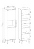 Rysunek techniczny witryny Primo PWT50: szerokość 50 cm, wysokość 197 cm, głębokość 40 cm