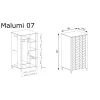 Rysunek techniczny Szafa Malumi MM-7 Czarny Painflow – wymiary