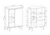 Rysunek techniczny witryny Primo PWT90: szerokość 90 cm, wysokość 134 cm, głębokość 40 cm