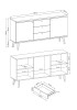 Rysunek techniczny komody Primo PKSZ160: szerokość 160 cm, wysokość 83 cm, głębokość 40 cm