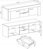 Schemat z wymiarami szafki RTV Sky SRTV155 szerokość 155 cm, wysokość 50 cm i 47 cm
