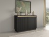 Nowoczesna sypialnia z czarną komodą Royal K104, luksusowy design w kompaktowym wydaniu
