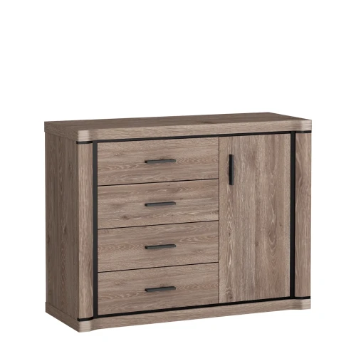 Komoda Dallas D-3 Dąb Truflowy – widok frontalny studio